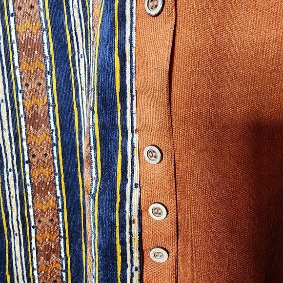 NWT ZANZEA lightweight corduroy Long Sleeve Stripe Vintage Ethnic Blouse. - Picture 15 of 16
